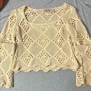 Urban Outfitters Cream Crochet Crop Top